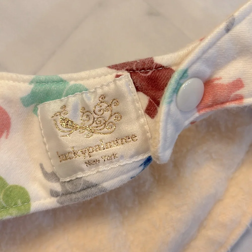 Lucky Palm Tree Organic Cotton Elephant Print Baby Bandana